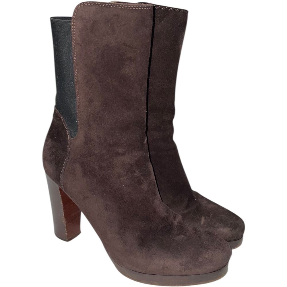 Vanessa Bruno Dark Brown Suede Mid Calf Boots     Size: EU 39.5 / US 8.5